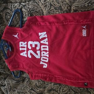 Red and White Michael Jordan Sleeveless Jersey S 8/10